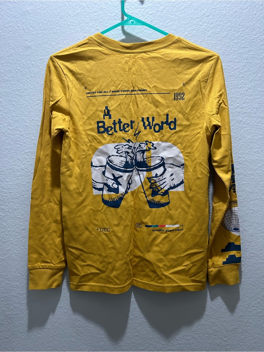 Dutch Bros Mustard Yellow T-Shirt with White Print